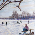 Hockey on the Huron - Pastel Painting