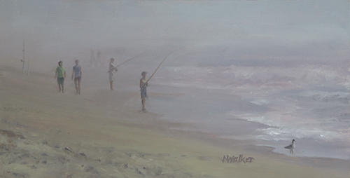 Fishing in the Fog - Oil Painting